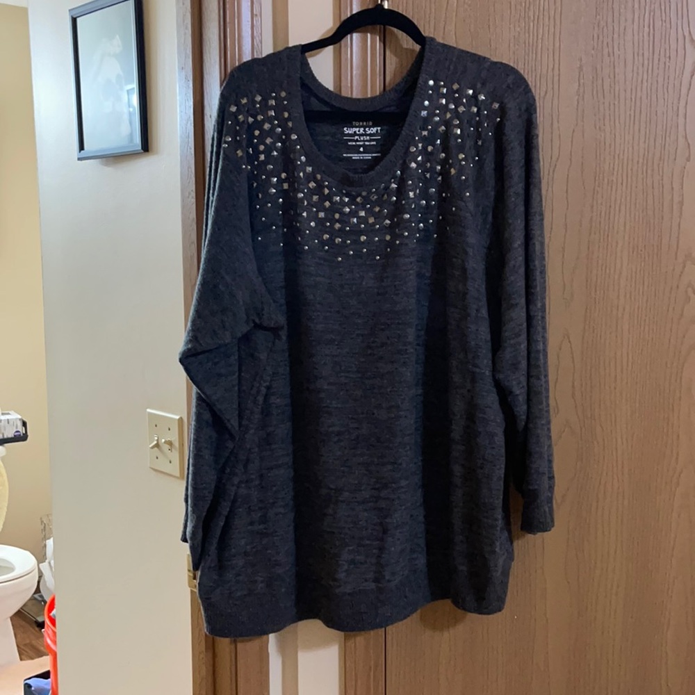 Torrid long sleeve studded plush sweater